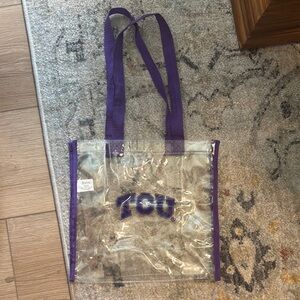 TCU Clear Tote Bag with Purple Accents
